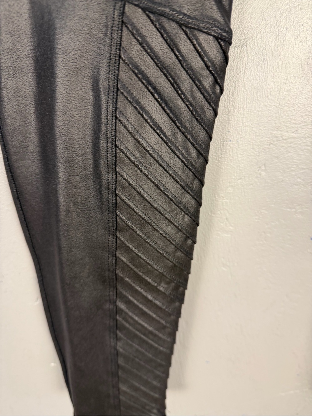 SPANX Black High-Waist Moto Panel Leggings - Picture 4 of 8